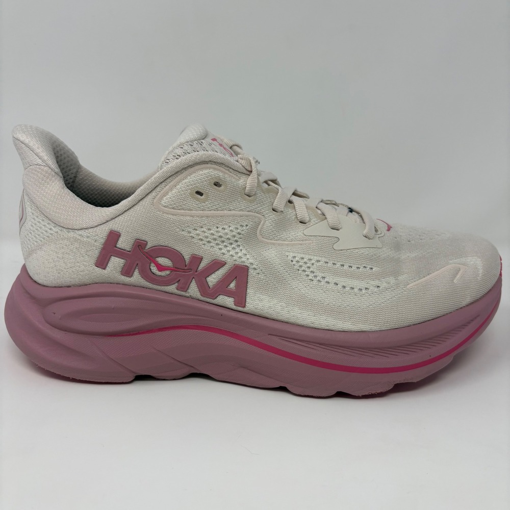Hoka Clifton 10 Women's Size 9.5 Pink White Athletic Running Shoes (1162031 RMD)